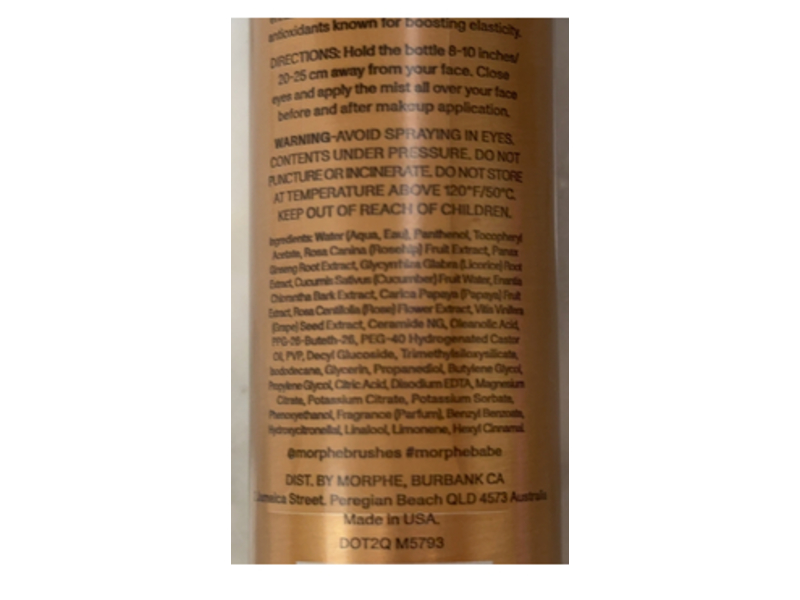 Morphe Mini Continuous Prep & Set Mist+, Ceramides & Antioxidants, 1.3 oz/36.8 g