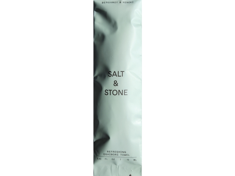 Salt & Stone Refreshing Oshibori Towel, Bergamot & Hinoki, 0.43 fl oz/13 mL