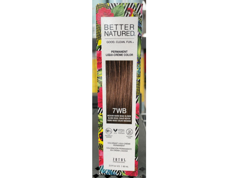 Better Natured Permanent Liquid Creme Color, 7 WB Medium Warm Beige, 2 fl oz/60 mL