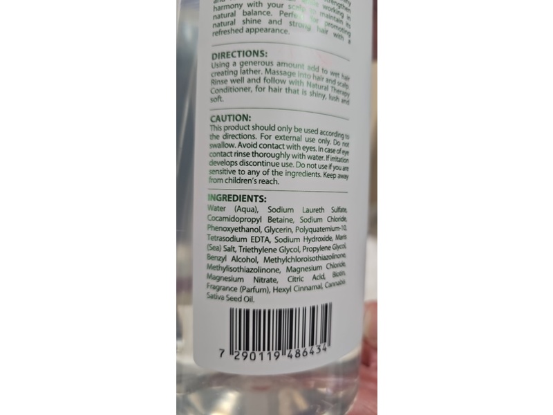 Natural Therapy Revitalizing And Nourishing Shampoo, Hemp Biotin, 33.8 fl oz/1000 mL