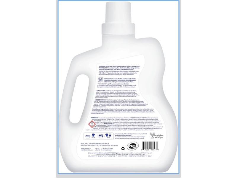 Attitude Nature+ Technology Laundry Detergent, 40 Loads, 676 fl oz/2 L