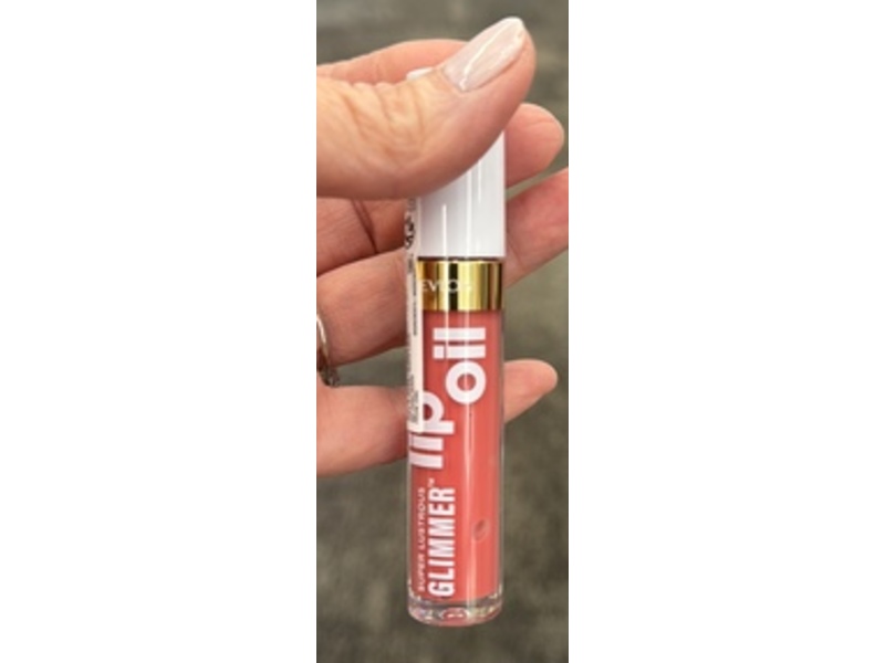 Revlon Super Lustrous Glimmer Lip Oil, 007 Posh Peach, 0.13 fl oz/3.8 mL