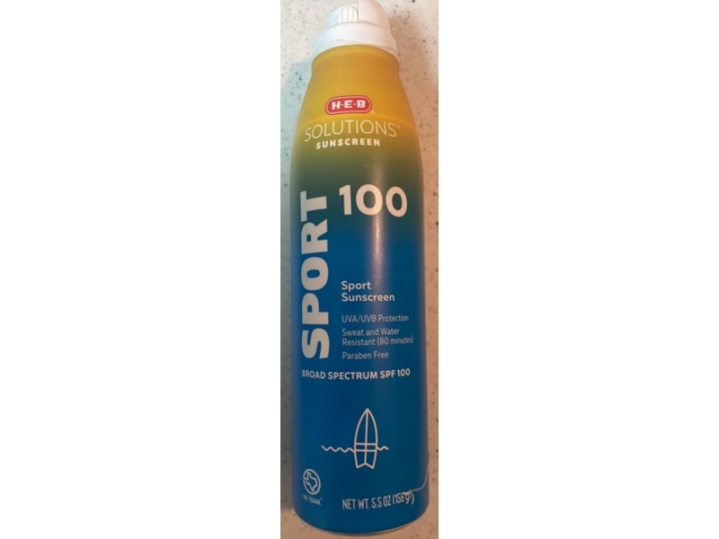 H-E-B Solutions Sunscreen, Sport, SPF 100, 5.5 oz/156 g