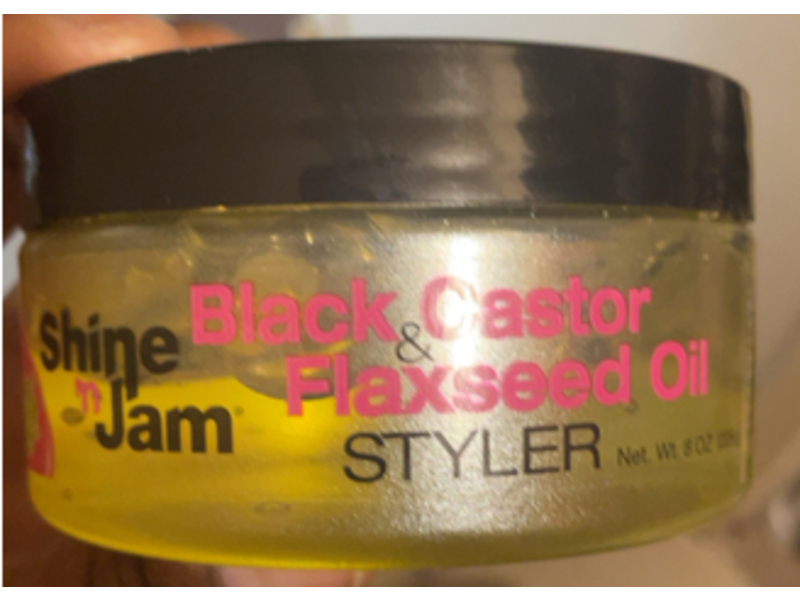 Ampro Shine n Jam Styler Gel, Black Castor & Flaxseed Oil, 8 oz/225 g