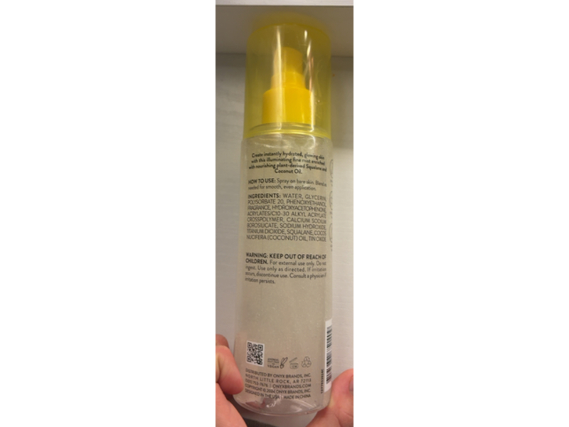 Onyx Professional Hydrating Body Shimmer Mist, Coconut Bliss,8.5 fl oz/200 mL