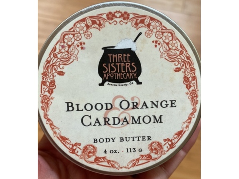 Three Sisters Apothecary Body Butter, Blood Orange & Cardamom, 4 oz/113 g