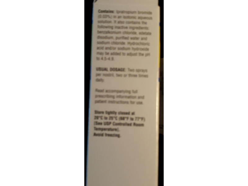Ipratropium Bromide Nasal Solution 0.03%, 345 Metered Sprays, Apotex, (RX)