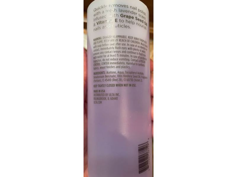 Ulta Beauty Moisturizing Nail Polish Remover, Lavender Scented, 8 fl oz/236 mL
