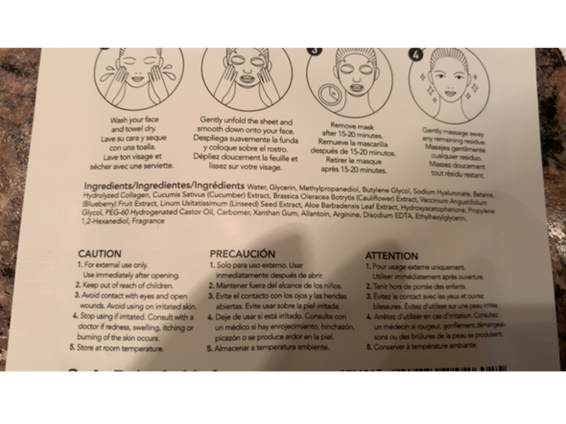 Saplaya Calming Face Mask Sheet, Cucumber, 0.8 fl oz/25 mL, Pack Of 6