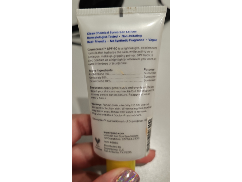 Supergoop! Glow Screen Sunscreen, Sunrise, SPF 40 PA+++ , 1.7 fl oz/50 mL