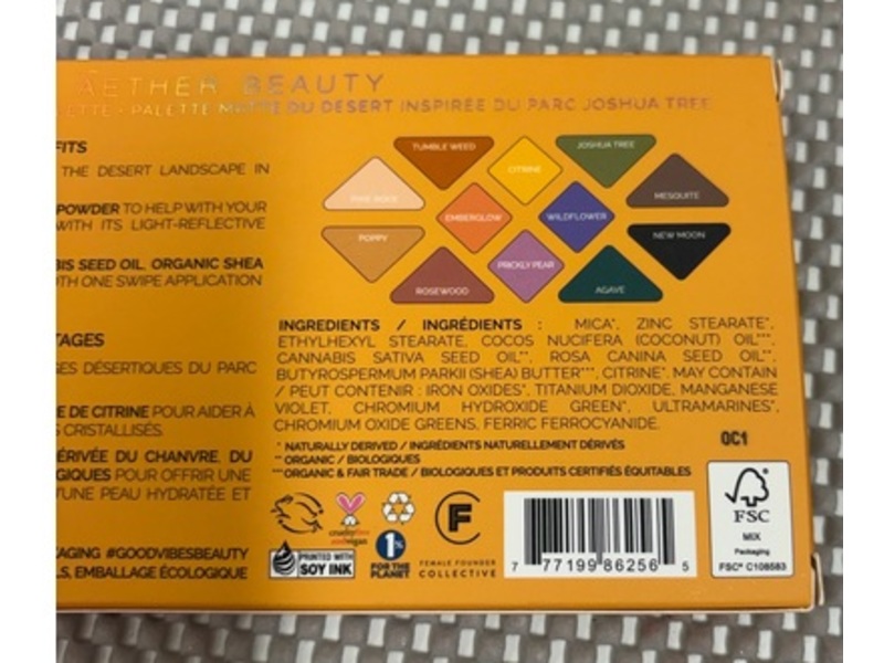 Aether Beauty Matte Palette, Joshua Tree