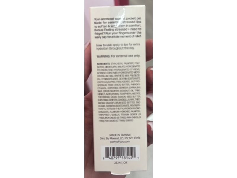 Party Of You Security Blanket Plush Hug Lip Balm, Sweet N Salty, 0.35 oz/10 g