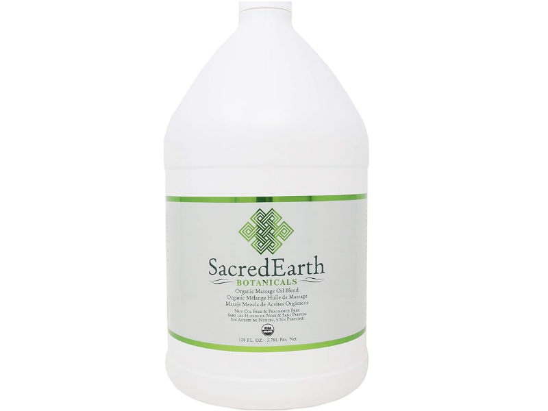 Sacred Earth Botanicals Organic Massage Oil Blend, 128 fl oz/3.78 L.