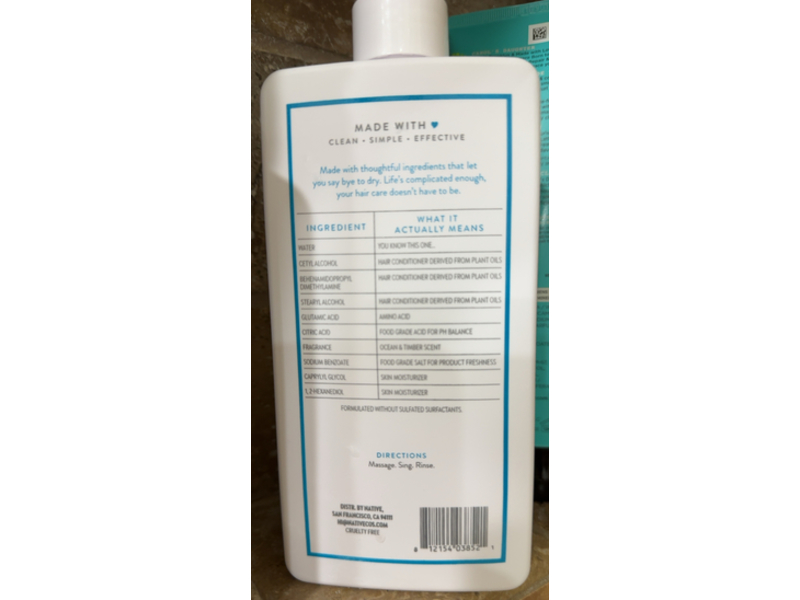Native Moisturizing Conditioner, Ocean Timber, 16.5 fl oz/487 mL