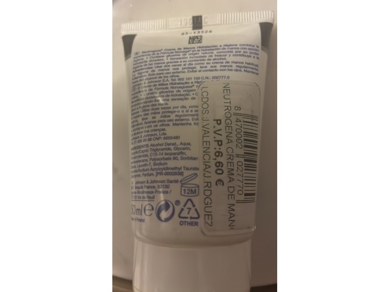 Neutrogena Hand Cream, Hydration & Hygiene, 50 mL