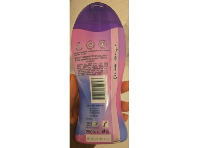 Palmolive Dreamy Delight Body Wash, Raspberry Zing Scent, 250 mL