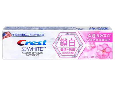 Crest 3D White Flouride Anticavity Toothpaste, Fresh Snow Cherry, 4.2 oz/120 g