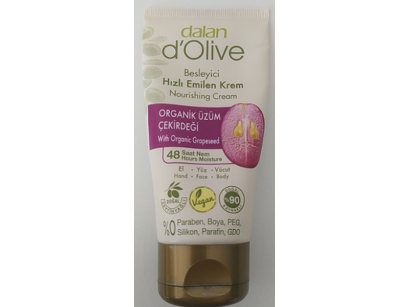 Dalan D'Olive Nourishing Cream, Organic Grapeseed, 60 mL