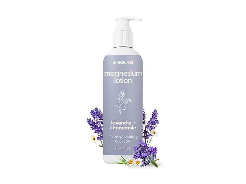 M3 Naturals Magnesium Lotion, Lavender & Chamomile, 8 fl oz/237 mL