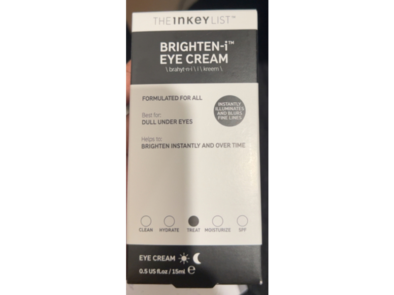 The Inkey List Brighten Eye Cream, Treat, 0.5 fl oz/15 mL