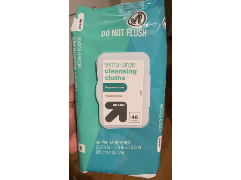 Up&Up Extra Large Cleansing Cloths, 48 Count
