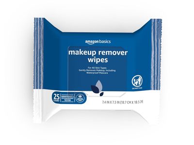 Amazon Basics Make-up Remover Wipes, 25 Count