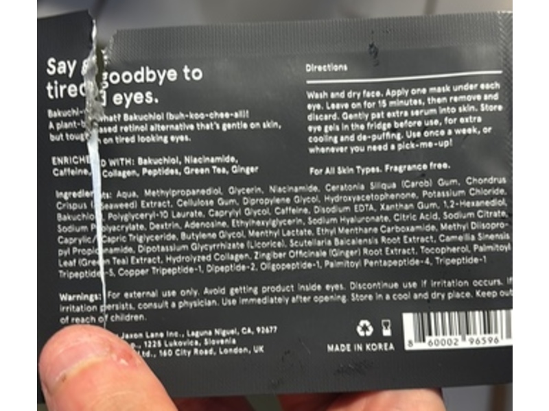 Jaxon Lane Bro Mask Cooling Eye Gel, 0.11 oz/3 g, Pack Of 6