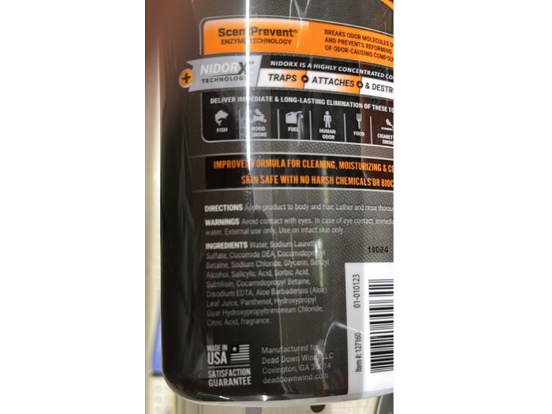 Dead Down Black Odor Eliminating 3 In 1 Body Wash, Shampoo & Conditoner, 16 fl oz/473 mL