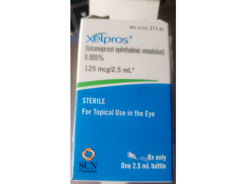Xelpros (Latanoprost Ophthalmic Emulsion) 0.005%, 2.5 mL Sun Pharmaceutical Industries, Inc (RX)
