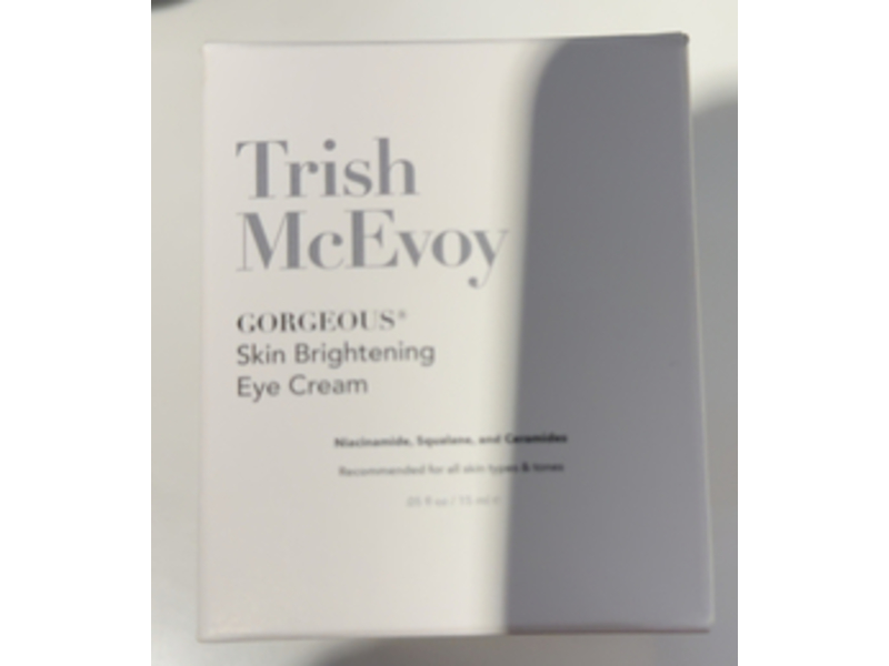 Trish McEvoy Gorgeous Skin Brightening Eye Cream, Niacinamide, Squalane & Ceramides, 0.5 fl oz/15 mL