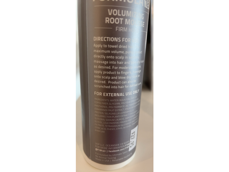 Formula 18 Volumizing Root Mousse, Firm Hold, 6.8 f oz/200 mL