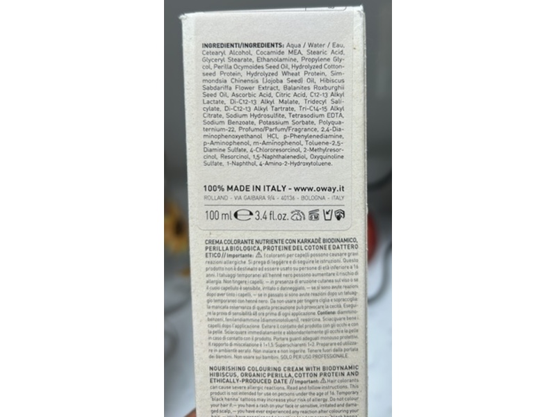 Oway Hcolor Colouring Hair Creme, 6.43 Dark Copper Gold Blonde, 3.4 fl oz/100 mL