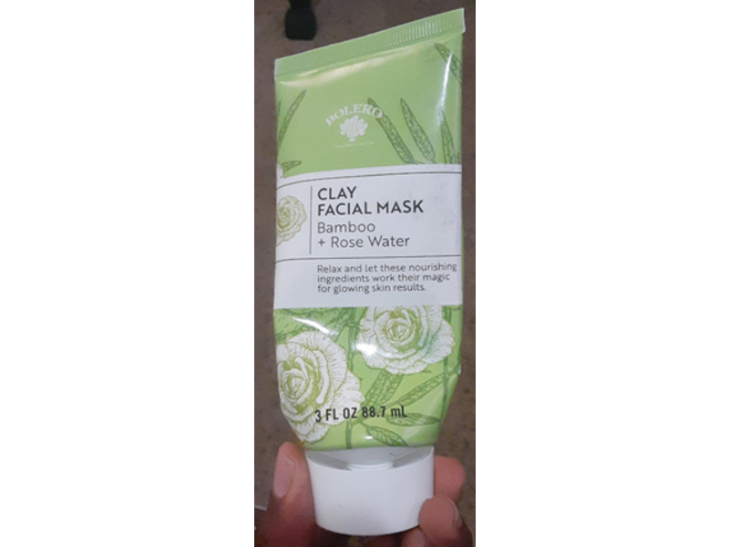 Bolero Clay Facial Mask, Bamboo+Rose Water, 3 fl oz/88.7 mL