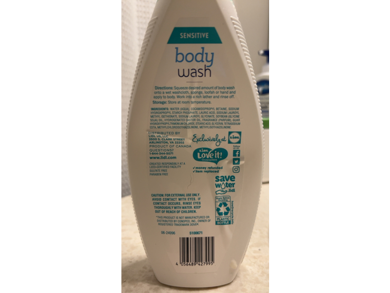 Cien By Lidl Sensitive Body Wash, 22 fl oz/650 mL