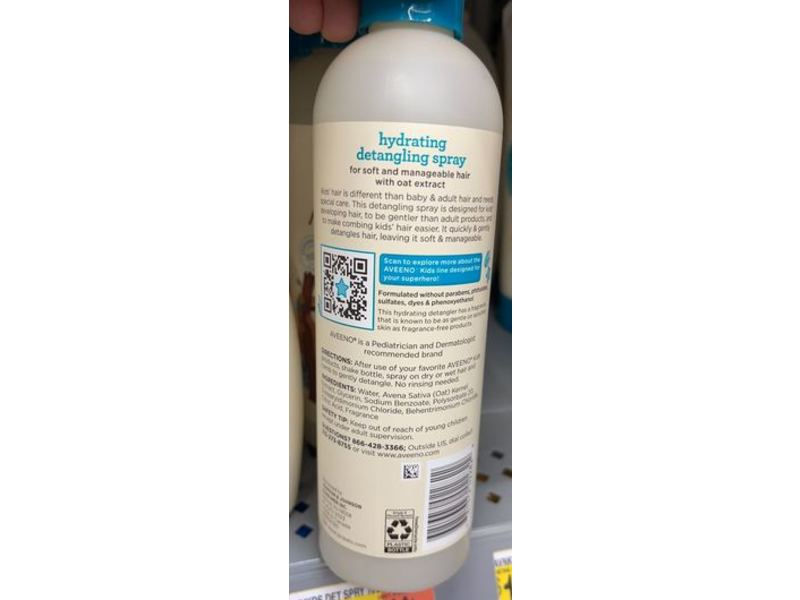 Aveeno Kids Hydrating Detangling Spray, Oat Extract, 10 fl oz/295 mL