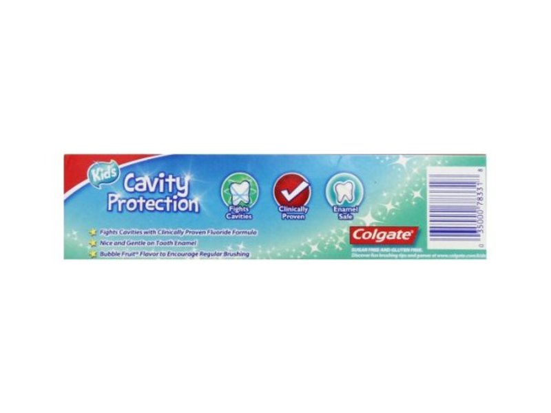 Colgate Kids Fluoride Toothpaste, Cavity Protection, Bubble Fruit Flavor, 4.6 oz/130 g