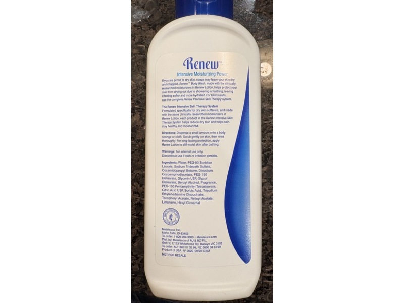 Melaleuca Renew Moisturizing Body Wash, 12 fl oz/355 mL.