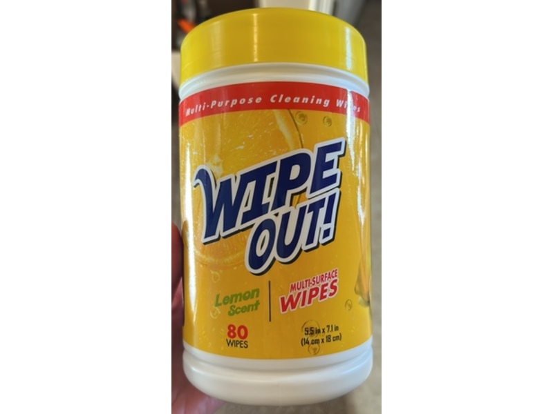 Wipe Out! Multi-Purpose Cleaning Wipes, Lemon Scent, 80 Count