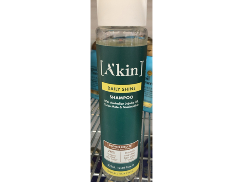 A'kin Daily Shine Shampoo, Jojoba Oil, Yerba Mate & Niacinamide, 12.68 fl oz/375 mL