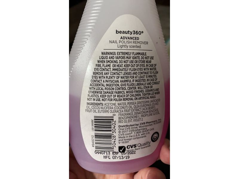 Beauty 360 Advanced Nail Polish Remover, Acai Breeze, 6 fl oz/177 ml