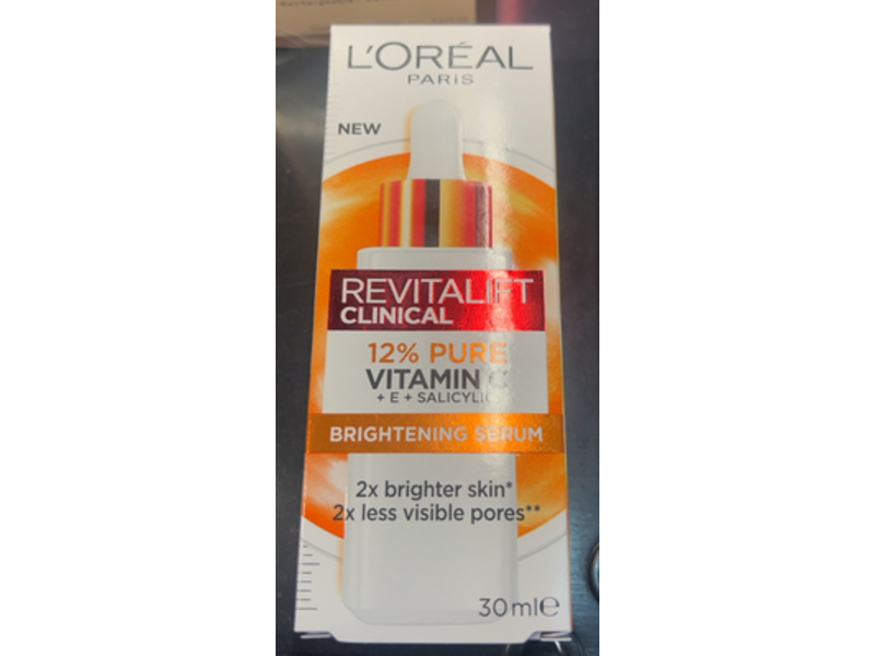 L'Oreal Paris Revitalift Clinical Brightening Serum, 12% Pure Vitamin C + E + Salicylic, 30 mL