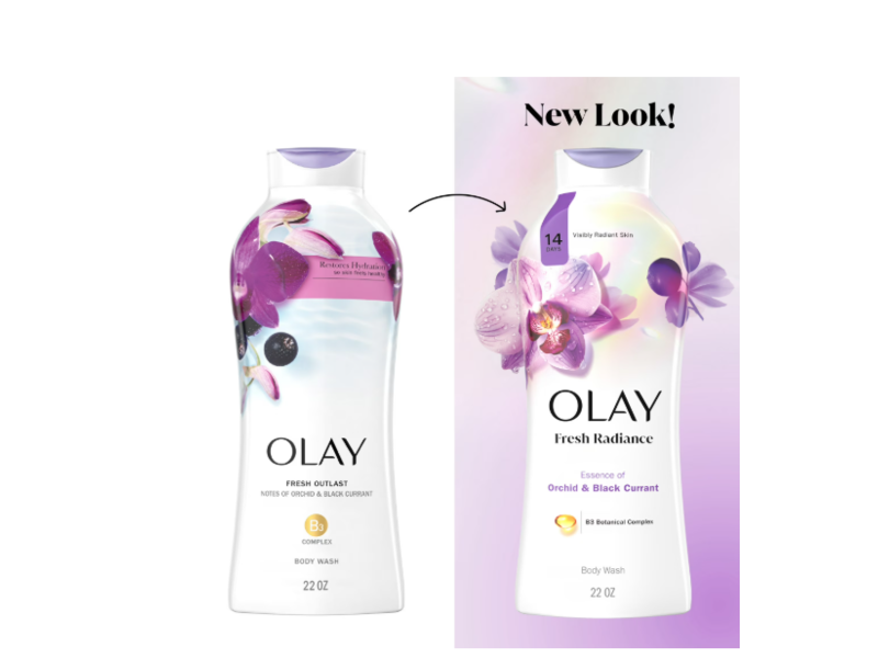 Olay Fresh Outlast Soothing Body Wash, Orchid & Black Currant, 22 fl oz/ 650 mL