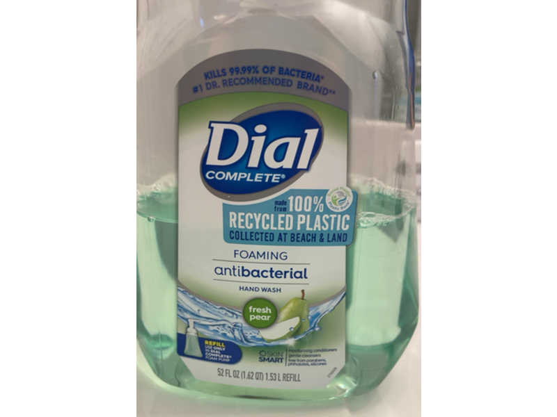 Dial Complete Foaming Antibacterial Hand Wash, Fresh Pear, Refill, 52 fl oz/1.53 L