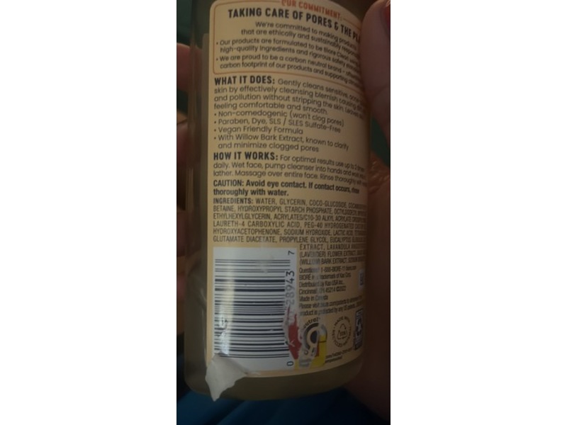 Biore Gentle & Breathable Acne-Prone Cleanser, Willow Bark Extract, 6.77 fl oz/200 mL