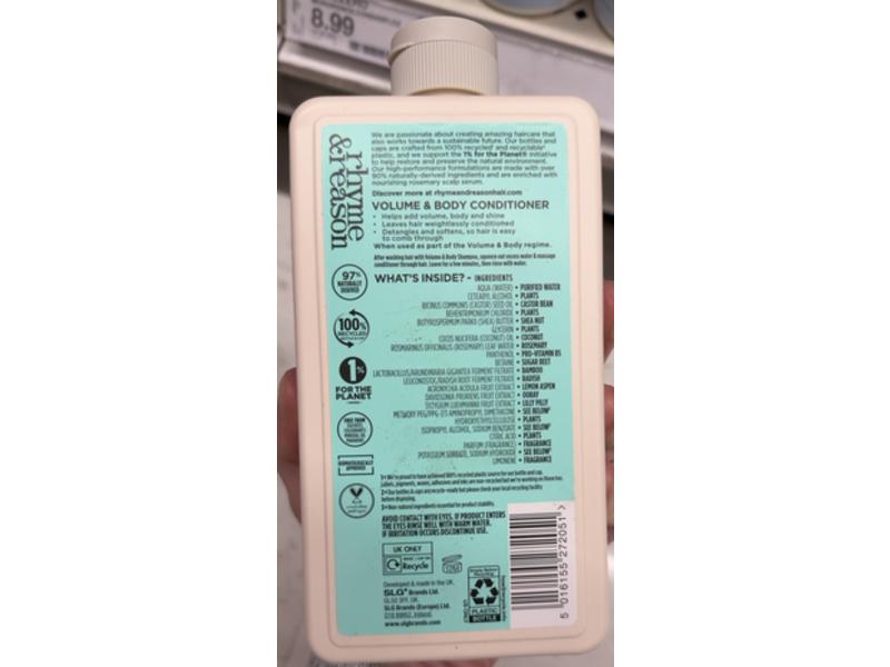 Rhyme & Reason Volume & Body Conditioner, Natural Extracts, 12 fl oz/355 mL