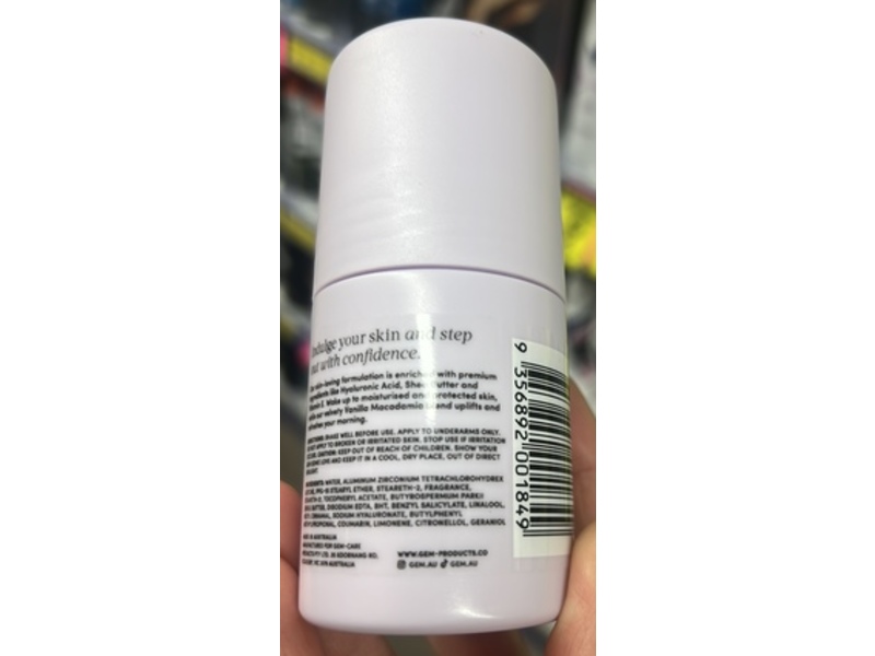 Gem Skin-Loving Deodorant, Vanilla Macadamia,