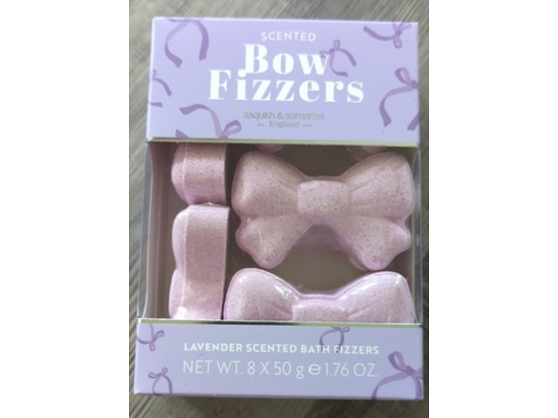 Asquith & Somerset Bow Bath Frizzers, Lavender Scented, 1.76 oz/50 g, 8 Count