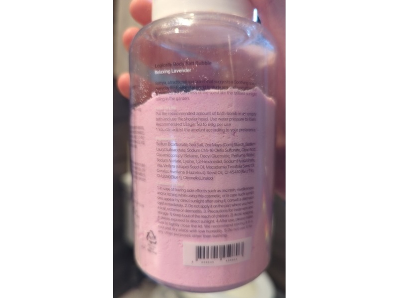 Logically Skin Bubble Bath Salt, Relaxing Lavender, 17.63 fl oz/500 g
