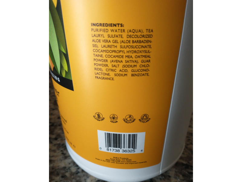 Shikai Daily Moisturizing Shower Gel, Aloe Vera & Oatmeal, 28 oz/3800 mL