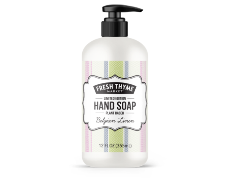 Fresh Thyme Plant Based Hand Soap, Belgian Linen, 12 fl oz/355 mL